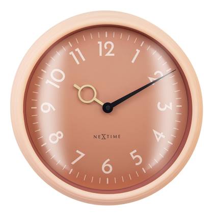 NeXtime  Wandklok 30,5cm - Stil - Perzik - ABS -  'Golden Hour