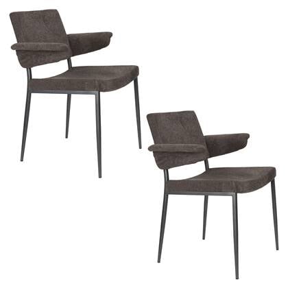 Dutchbone Portland Eetkamerstoel Grijs - Set van 2
