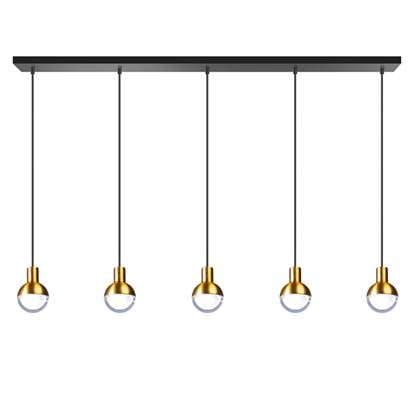 ETH hanglamp Drop 5xGU10 zwart|mat messing Zwart, Messing