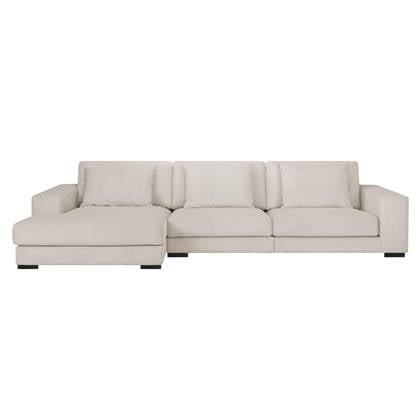 by fonQ Snug 3-zits Hoekbank met Chaise Longue Links - Crème Beige