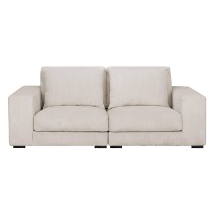 by fonQ Snug 2,5-zitsbank - Rib - Crème Beige