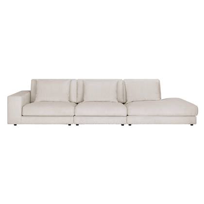 by fonQ Snug 3-zitsbank - Open Eind Rechts - Rib - Crème Beige
