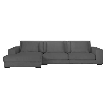 by fonQ Snug 3-zits Hoekbank met Chaise Longue Links - Donker Grijs