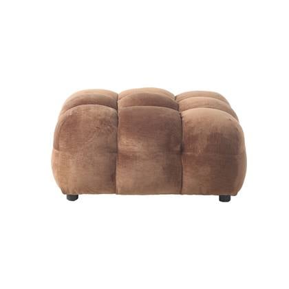 Dutchbone Hackman Hocker Velours Cognac Bruin