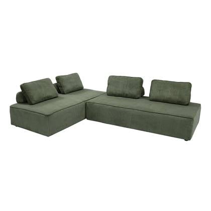 sweeek - Module stoel voor modulaire 2-zits bank in ribfluweel (set Groen
