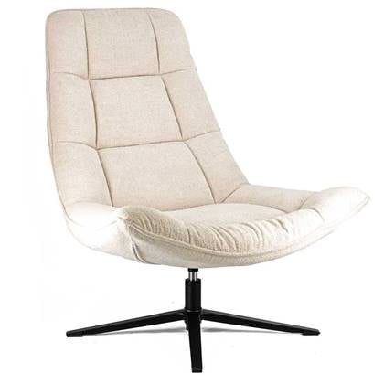 Draaifauteuil Beige - Fauteuil - Fauteuils - Off-white - Bouclé Stof