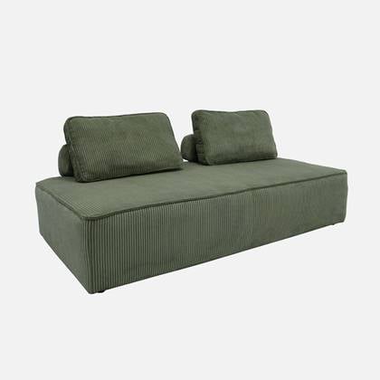 sweeek - Chauffeuse voor modulaire bank 2 plaatsen ribfluweel Groen