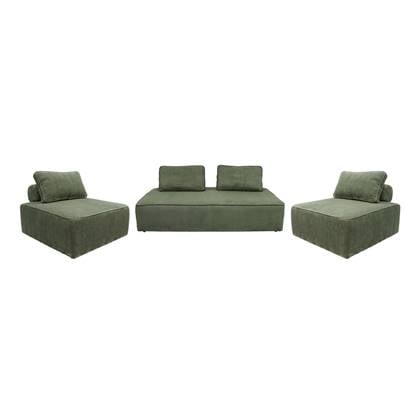 sweeek - Set van fauteuils voor modulaire bank met 4 plaatsen in Groen