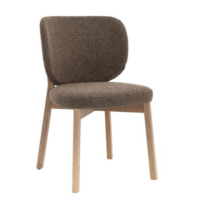 DÉJA Living - DÉJA Eetkamerstoel Nobu Taupe|Naturel - Set van 2