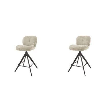 Hoyz Collection - Barstoel Comfort Draaibaar - Zandkleur - 2 Stuks Beige