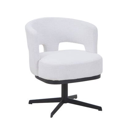 DÉJA Living - Eetkamerstoel Off-White Stof - Draaibaar - Léo - Set van 2 Wit
