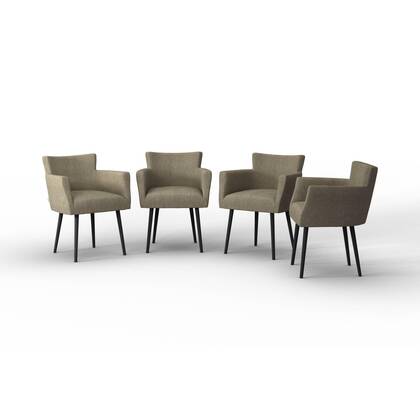 NADUVI Collection Set van 4 eetkamerstoelen Billie linnen