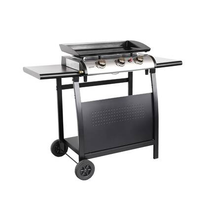 Sweeek  Gasplancha 3 branders inox 7,5kW met karretje