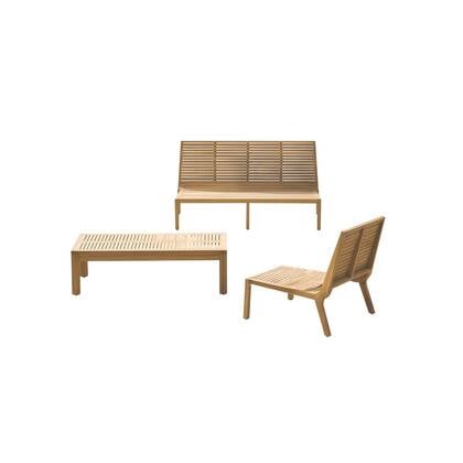Tikamoon - Loungeset in teakhout Teo 3 personen