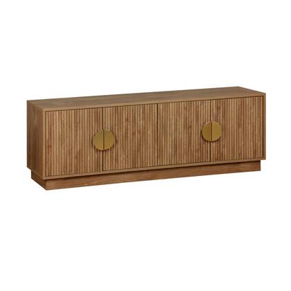 sweeek - Exotisch 4-deurs TV-meubel met mangohoutmotief 140cm