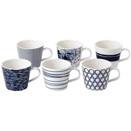 Royal Doulton Mokken Pacific 280 ml - 6 Stuks Blauw, Wit