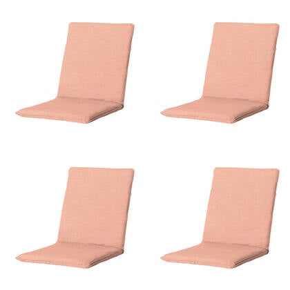 Madison - Stapelstoelkussen Napels salmone - Ca. 97x49 cm - Set van 4 Roze