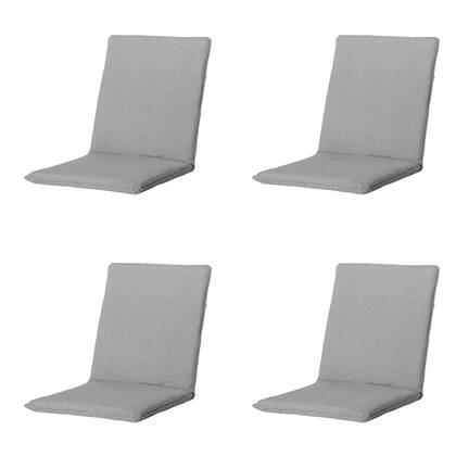 Madison - Stapelstoelkussen Napels grey - Ca. 97x49 cm - Set van 4 Grijs