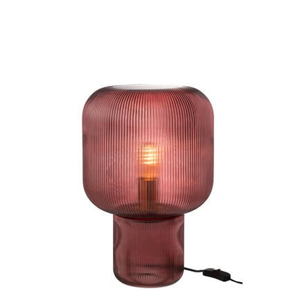 J-Line  Lamp Glas Rood - 29x29x42cm