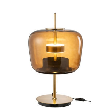 J-line - Ledlamp Glas Bruin - 35x35x58cm