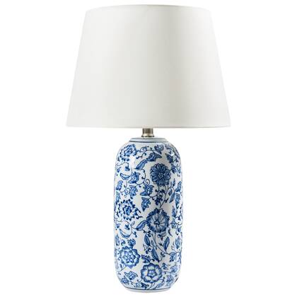 Beliani - AIBONITO - Tafellamp - Wit|Blauw - Porselein|Linnen