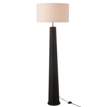 J-Line  Vloerlamp Ailanthus Hout Zwart|grijs - 48x48x160cm