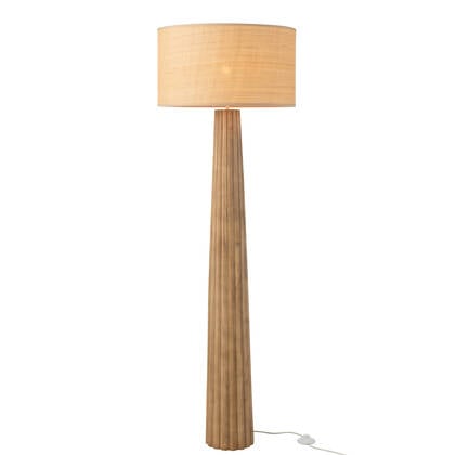 J-Line  Vloerlamp Paraplu Ailanthus Hout Naturel - 48x48x157cm