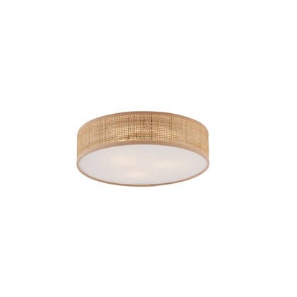 QAZQA Oosterse plafondlamp rotan 38cm - Trammy Wit