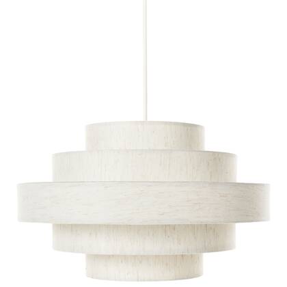 Beliani - EREBATO - Hanglamp - Gebroken wit - Linnen afbeelding