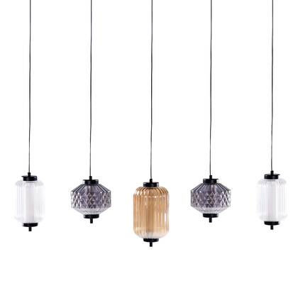 Beliani - SULLANE - Hanglamp 5 lampen - Meerkleurig - Glas Multicolor