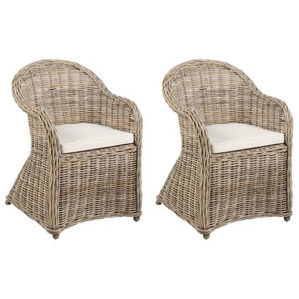 Beliani - SUSUA II - Tuinstoel set van 2 - Naturel - Rotan Beige