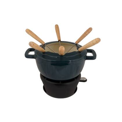 Cosy & Trendy Fondueset Fontestic Gietijzer Green Heron - Ø 18 cm Groen