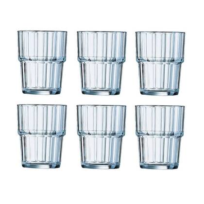 Arcoroc Tumbler Norvege - Gehard Glas - 200 ml - 6 stuks Transparant