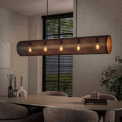 Fraaai Selena hanglamp 5L koker mesh Zwart