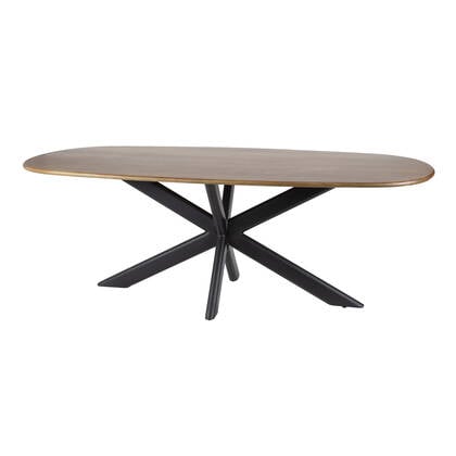 Giga Meubel - Eettafel - Deens Ovaal - 215cm - Mangohout - Cliff Taupe