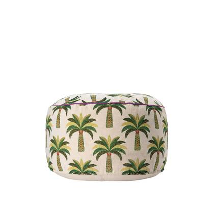 Sissy-Boy Multicolour jacquard poef met palmboom print