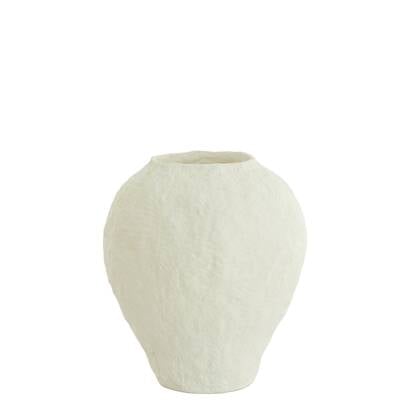 Light & Living Vaas Pantoja - Mat Crème - Ø45cm Wit