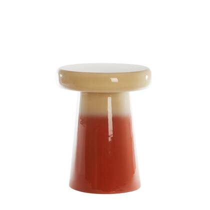 Light & Living Bijzettafel Sakiz - Donker oranje - 40.5x40.5x51cm Wit