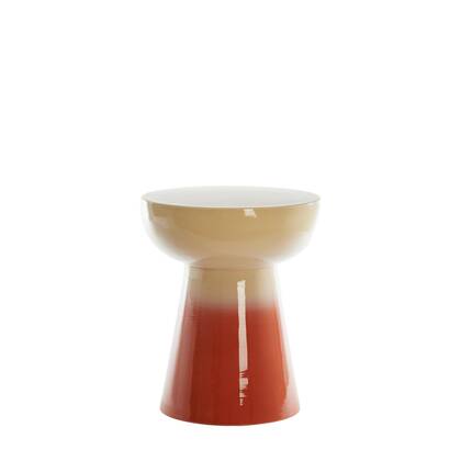 Light & Living Bijzettafel Rovini - Donker oranje - Ø35cm Wit