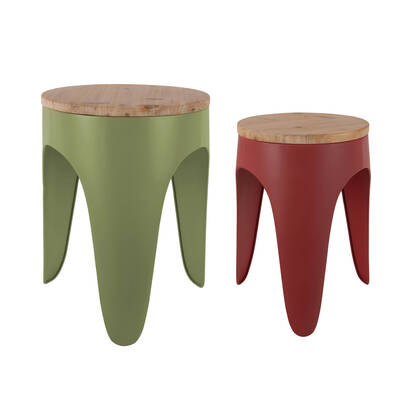 Leitmotiv - Stool Set Double Funky Multicolor