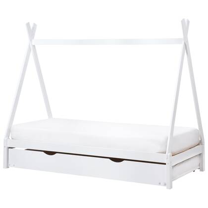 Beliani-TALMONTIERS-Onderschuifbed-Wit-90 x 200 cm-Grenenhout