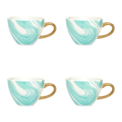 Urban Nature Culture Good Morning Cappuccino / Theekop - Valuri Emerald Green - 4 st.