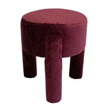 Giga Meubel - Poef Burgundy Stof - 44x44x42cm - Yara