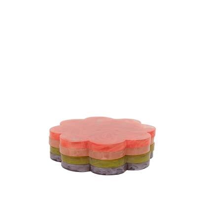 Sissy-Boy Multicolour resin glasonderzetters bloem-4st. Multicolor