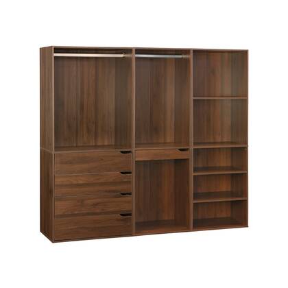 sweeek - Modulaire kledingkastset met 3 elementen Bruin