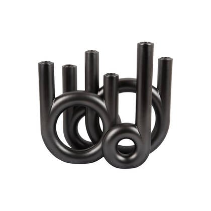 present time - Candle Holder Rings Large Grijs