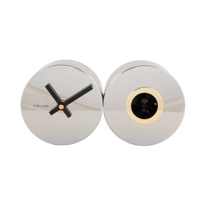 Karlsson - Wall Clock Duo Cuckoo Plated Zilver