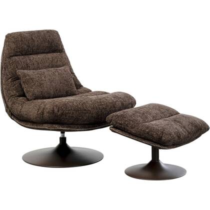 Kare Design Montreal Draaifauteuil en voetensteun Bruin