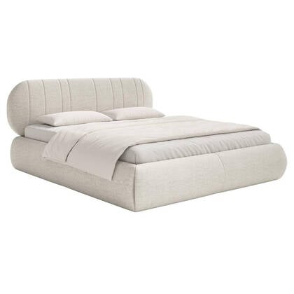 NADUVI Collection Gestoffeerd bed 140x200 cm Asmelio, crème vlecht
