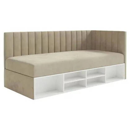 NADUVI Collection Jeugdbed Dickins links opbergvak Beige